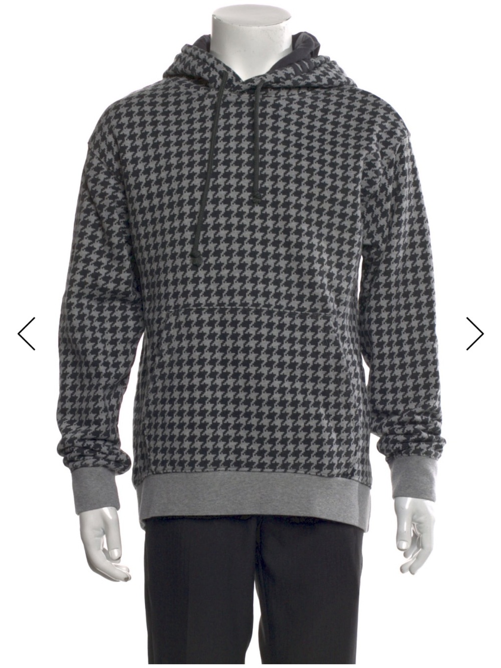 IVY PARK Black and Gray Houndstooth Pullover Hoodie - Halls of Ivy